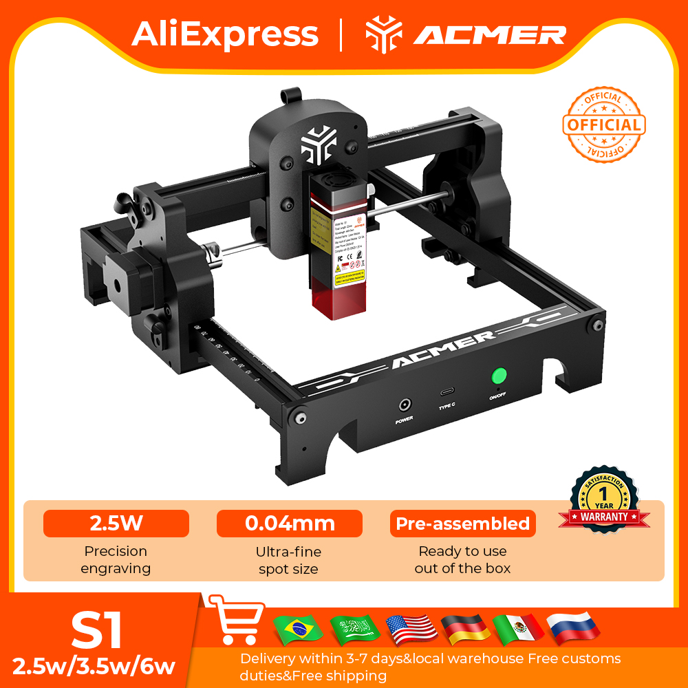 Industrial Laser Tool - ACMER S1 Mini Laser Engraving and
