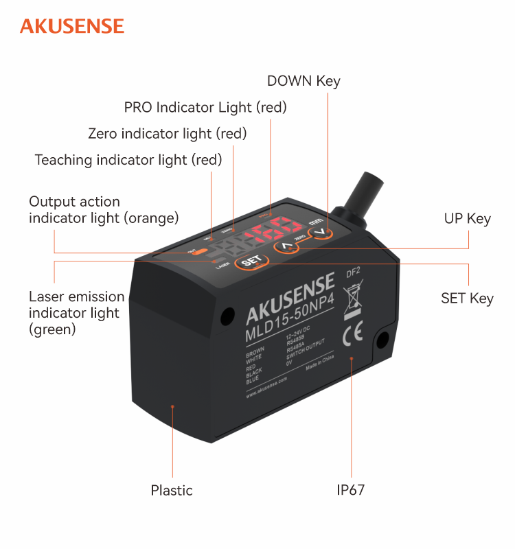 AKUSENSE MLD15 Optical Inducti - đánh giá và giá Industrial Laser Displacement Sensor