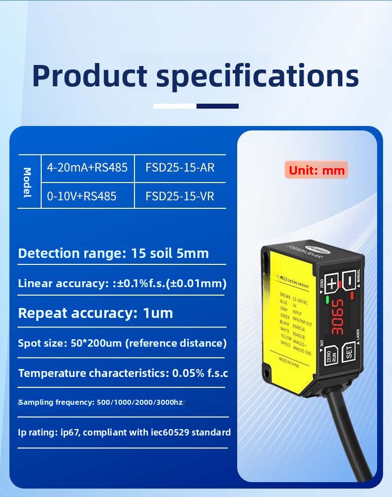 High Precision Laser Displacem - đánh giá và giá Industrial Laser Displacement Sensor